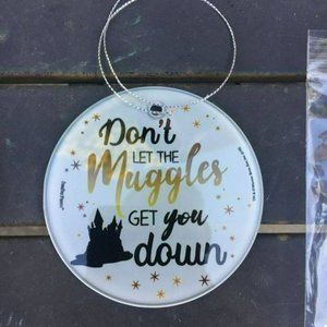 Harry Potter Don't Let the Muggles Get You Down Glass Christmas Ornament
